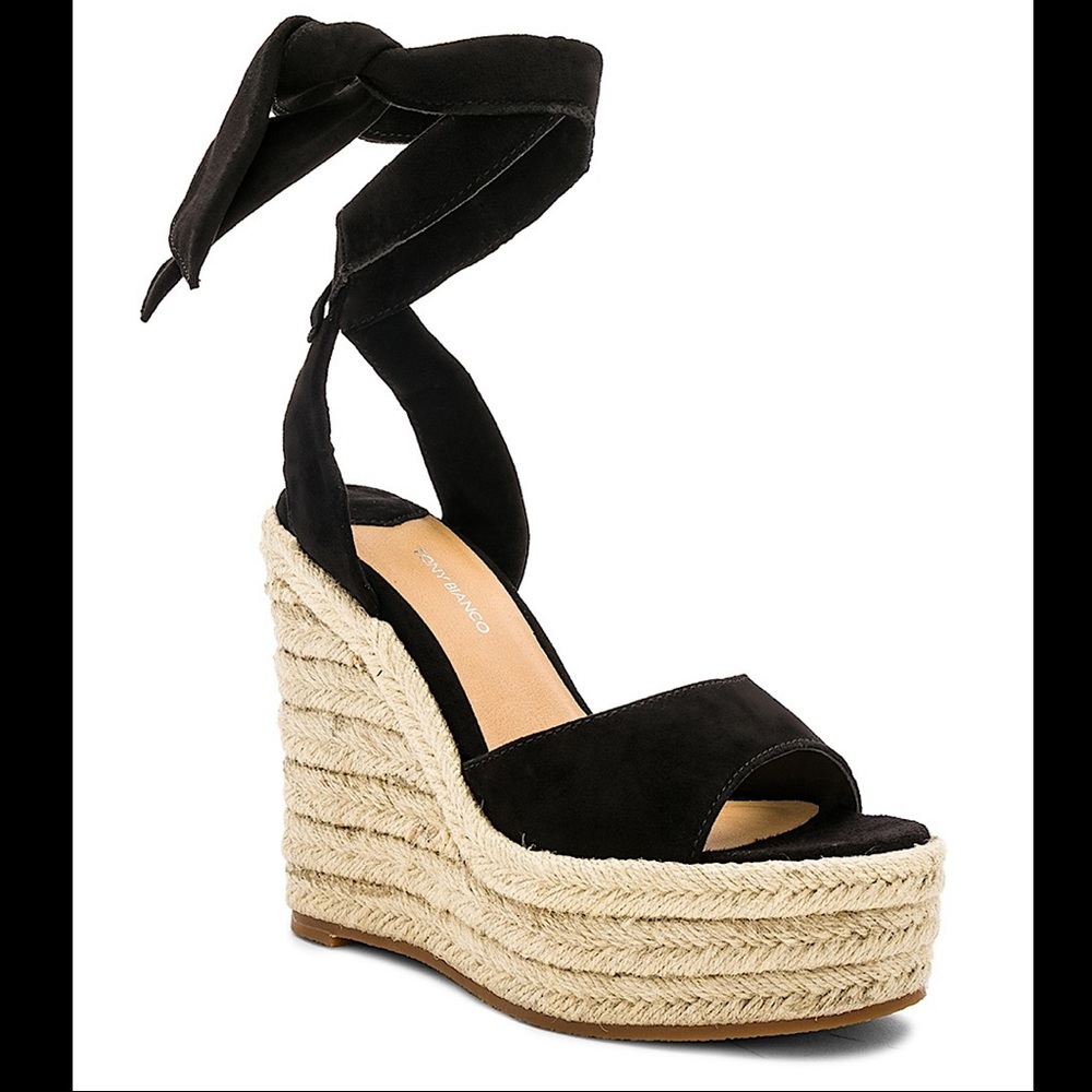 NWT Tony Bianco Barca Suede Wedge Heel Sandals